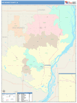 Des Moines County Wall Map Color Cast Style